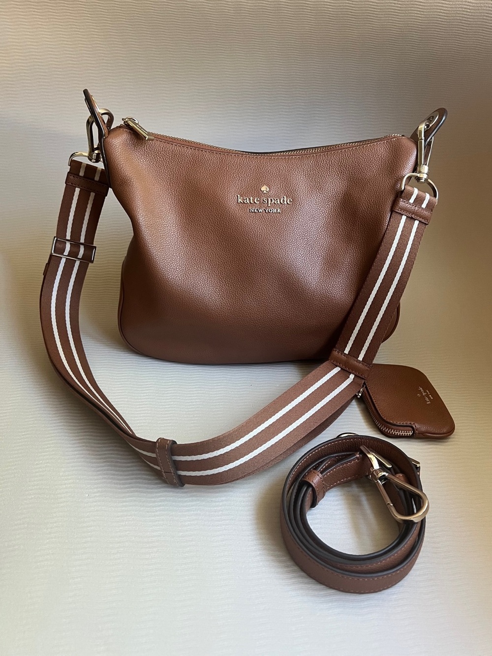Kate Spade New York Rosie Brown Pebbled Leather Crossbody Bag